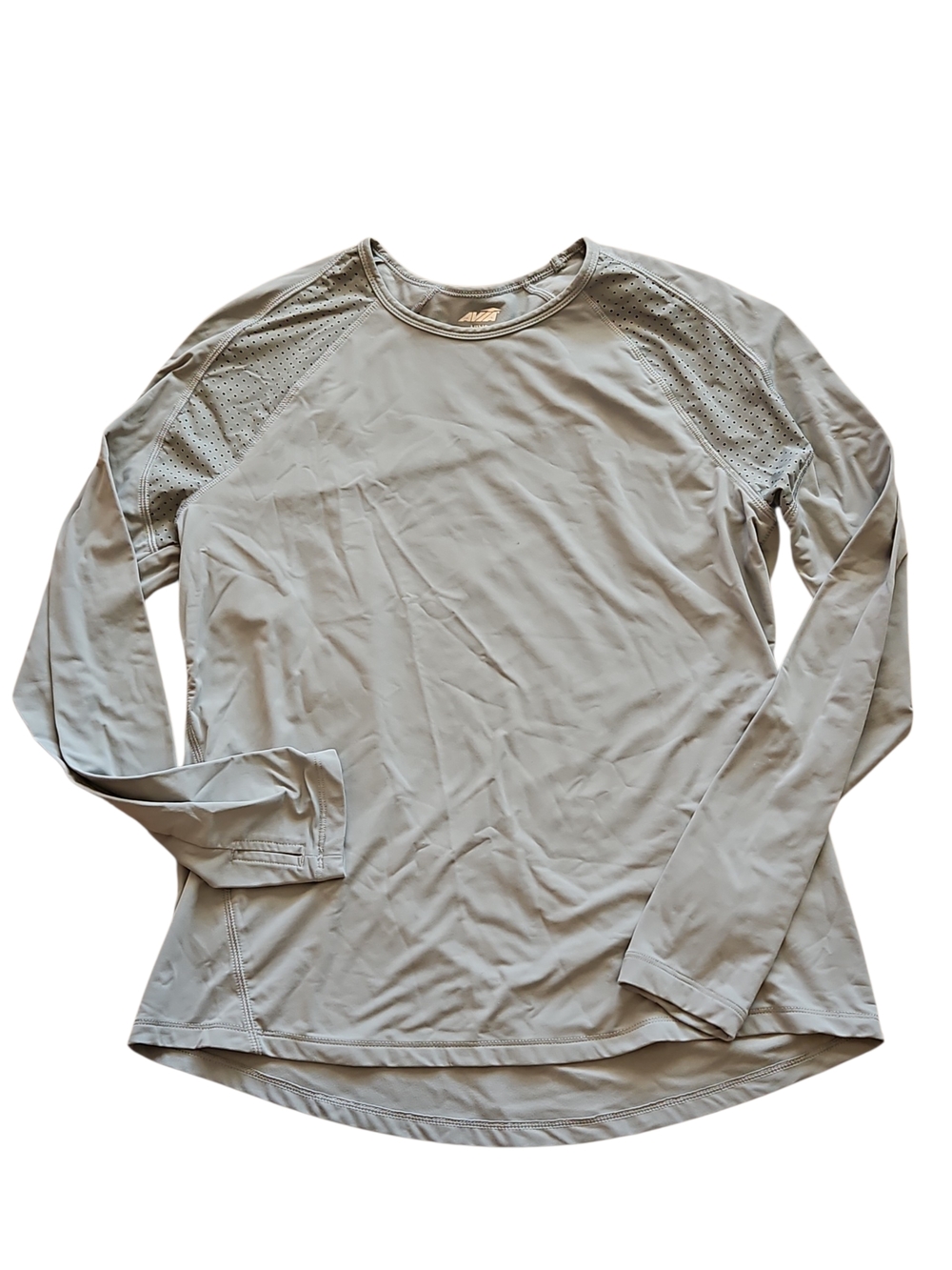 Green Sage Long-Sleeve Performance Shirt Fleece Lined Thumb Holes Avia Size Larg